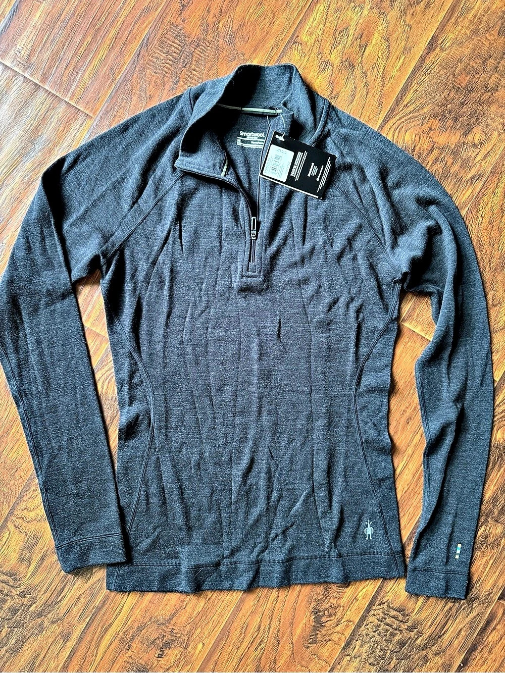 Smartwool Merino 250 BaseLayer 1/4 Zip Merino Wool 1/4 Zip Black Size Medium NWT